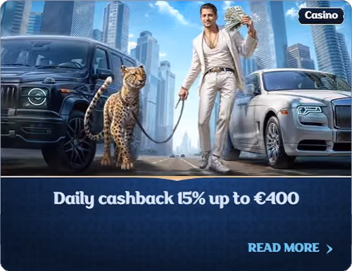 Daily cashback 15% up to €400