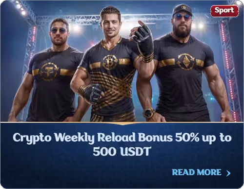 Crypto Weekly Reload Bonus 50% up to 500 USDT